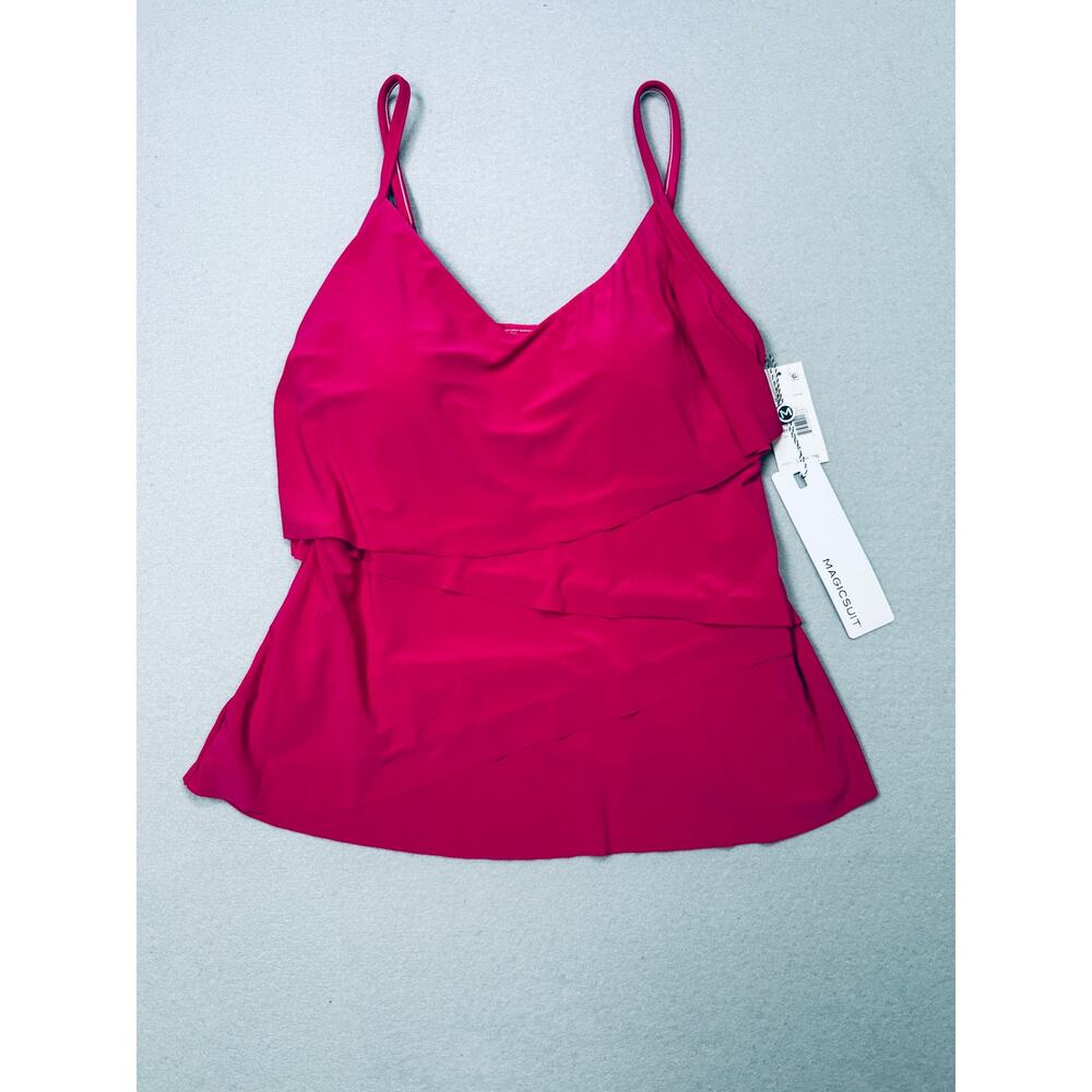 Magicsuit Chloe Tiered Tankini Top Ruby 10 $126